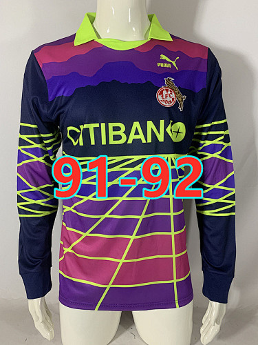 91-92 Koln Goalkeeper Retro Long Jersey S-2XL
