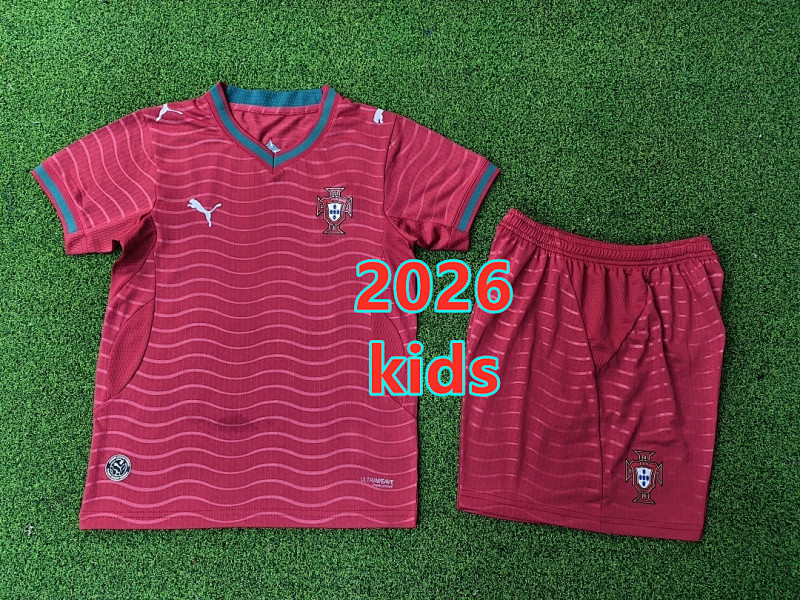 Portugal Home Kids Player Jersey+shorts Kit 16 -28