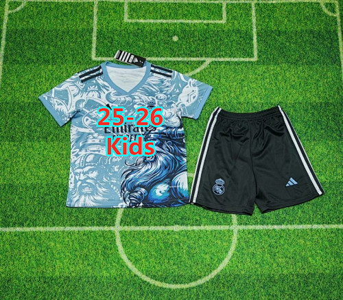 25-26 Real Madrid Special Kids Jersey+shorts Kit 16 -28
