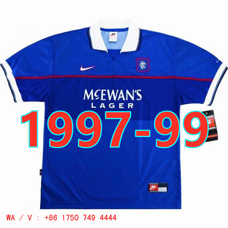 Rangers Retro Home TopThai Quality Jersey S-2XL