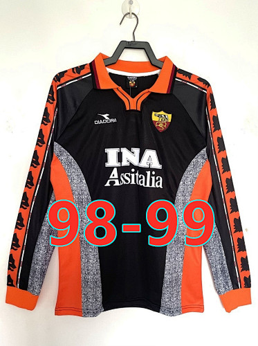 98-99 Roma Third Retro Long Sleeve Jersey S-2XL