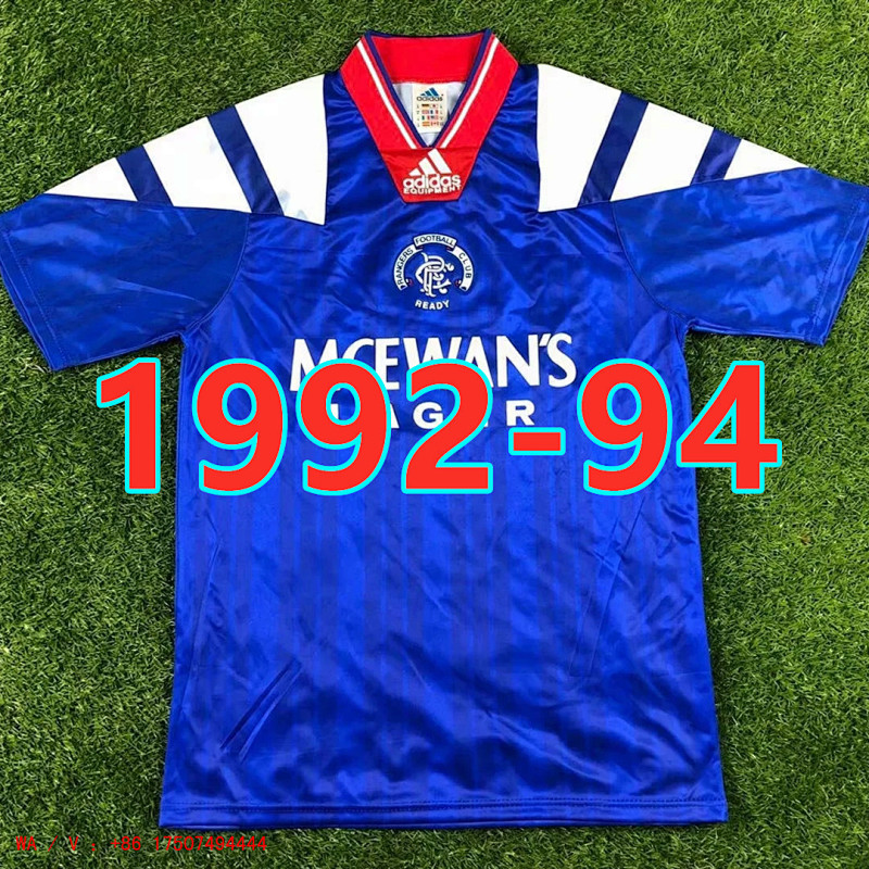 Rangers Retro Home TopThai Quality Jersey S-2XL
