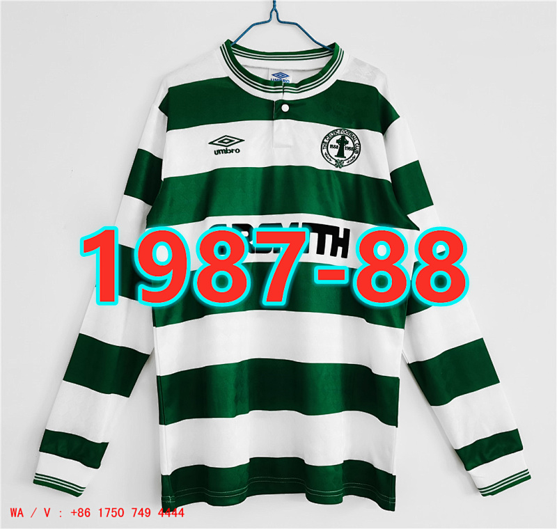 Celtic Retro Long Sleeve Home Jersey S-2XL