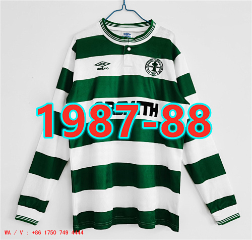 Celtic Retro Long Sleeve Home Jersey S-2XL