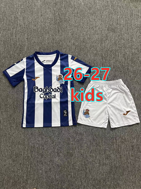 26-27 Real Sociedad Home Kids Jersey+shorts Kit 16 -28