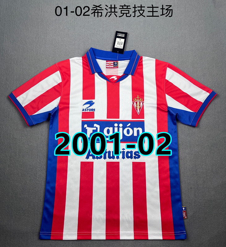 01-02 Gijon Home Retro Jersey S-2XL