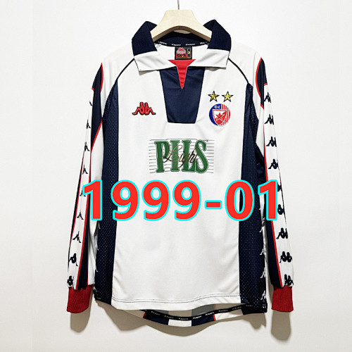 Red Star Belgrade Away Long Sleeve Retro Jersey S-2XL