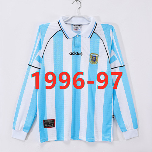 Argentina Home Retro Fans Long Jersey S-2XL