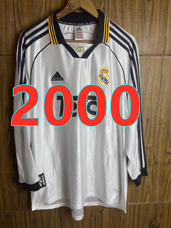 Real Madrid Retro Home Jersey Long Sleeve S-2XL
