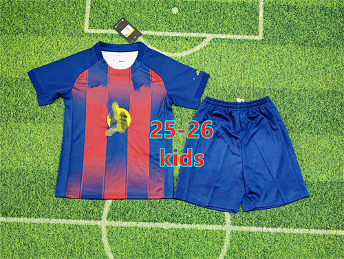 25-26 Barcelona Home Kids Jersey Kit 16 -28