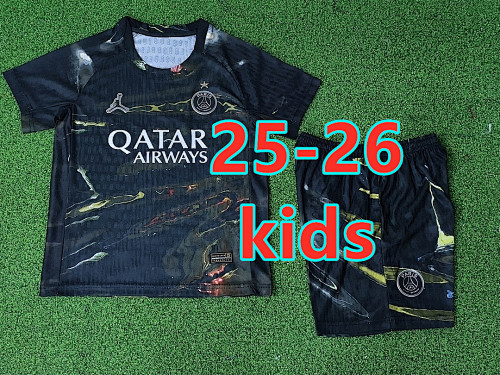 Balenciaga 25-26 Paris Psg 5th Kids Player Jersey+shorts Kit 16 -28