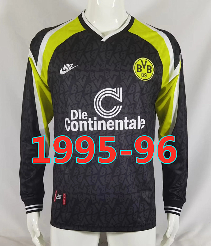 Dortmund Retro Away Long Sleeve Jersey S-2XL