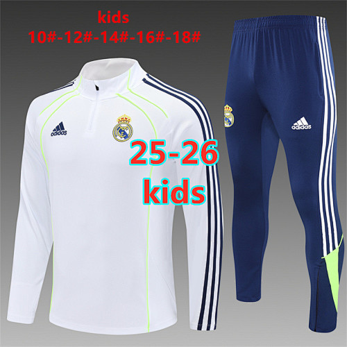25-26 Real Madrid Kids Long Sleeve Tracksuit 10 -18