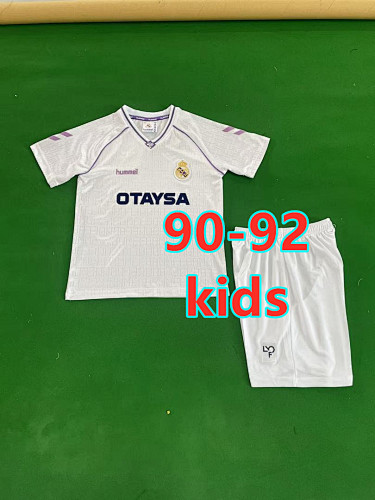 90-92 Real Madrid Home Kids Retro Jersey+shorts Kit 16 -28