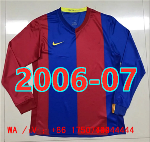 Barcelona Retro TopThai Quality Home Jersey Long Sleeve S-2XL