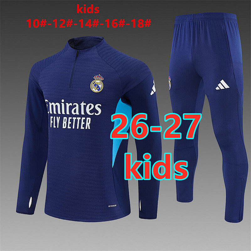 26-27 Real Madrid Kids Player Long Sleeve Tracksuit 10- 18