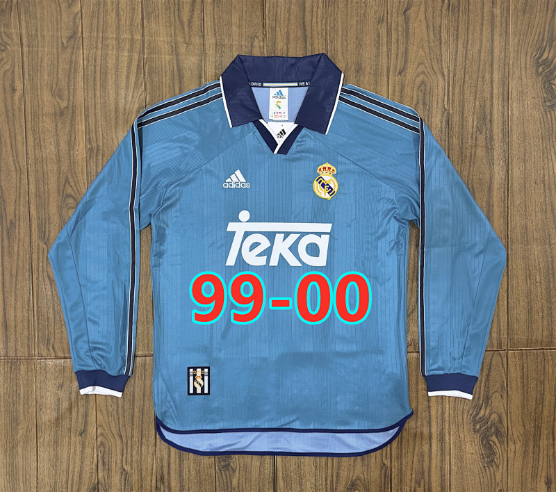 99-00 Real Madrid Third Retro Long Sleeve Jersey S-2XL