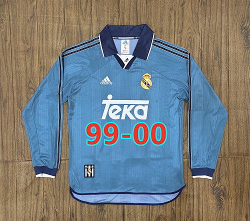 99-00 Real Madrid Third Retro Long Sleeve Jersey S-2XL