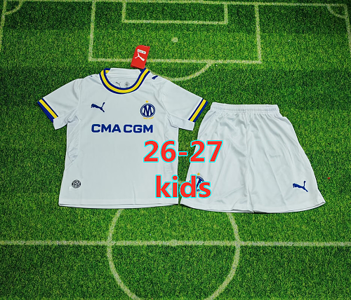 26-27 Marseille Home Kids Jersey+shorts Kit 16 -28