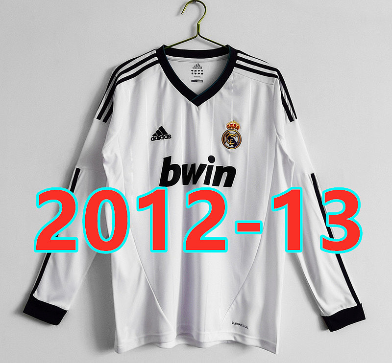 Real Madrid Retro Home Jersey Long Sleeve S-2XL