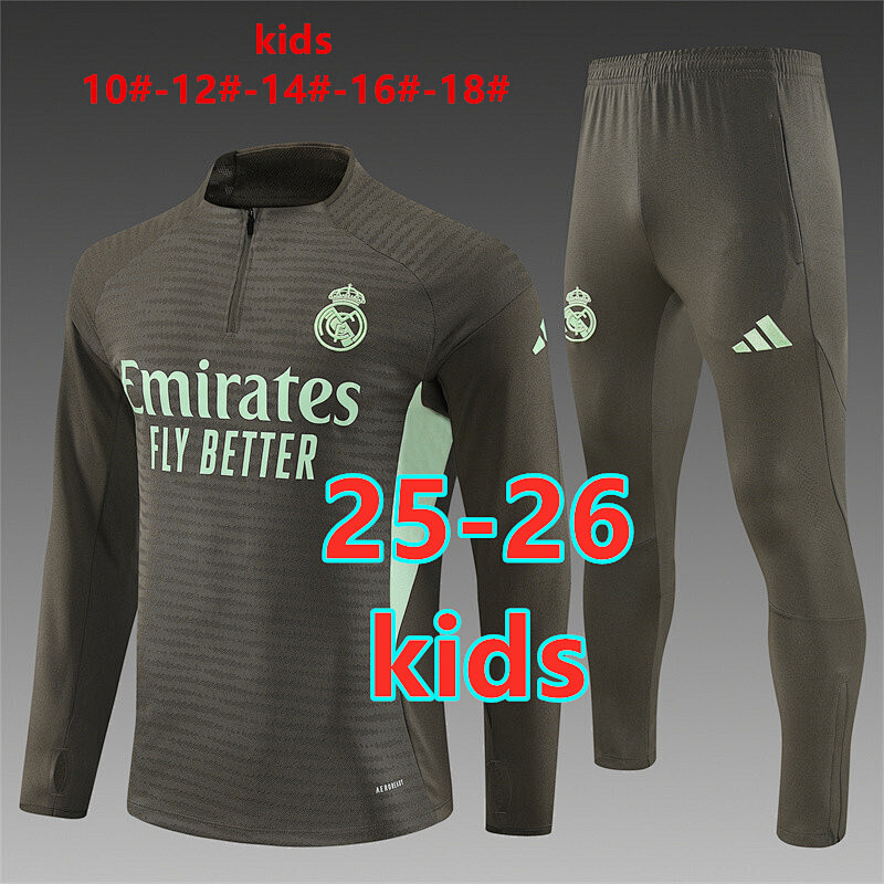 25-26 Real Madrid Kids Player Long Sleeve Tracksuit 10 -18