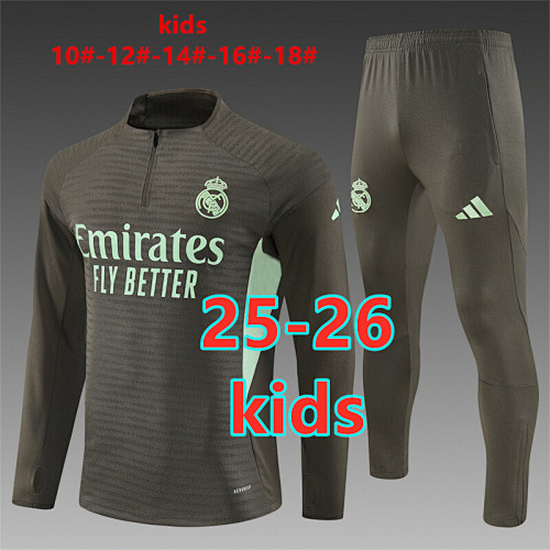 25-26 Real Madrid Kids Player Long Sleeve Tracksuit 10 -18
