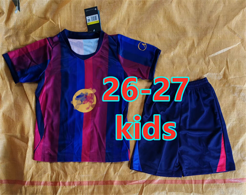 26-27 Barcelona Home Kids Jersey+shorts Kit 16 -28