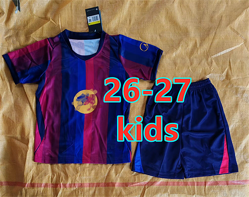 26-27 Barcelona Home Kids Jersey+shorts Kit 16 -28