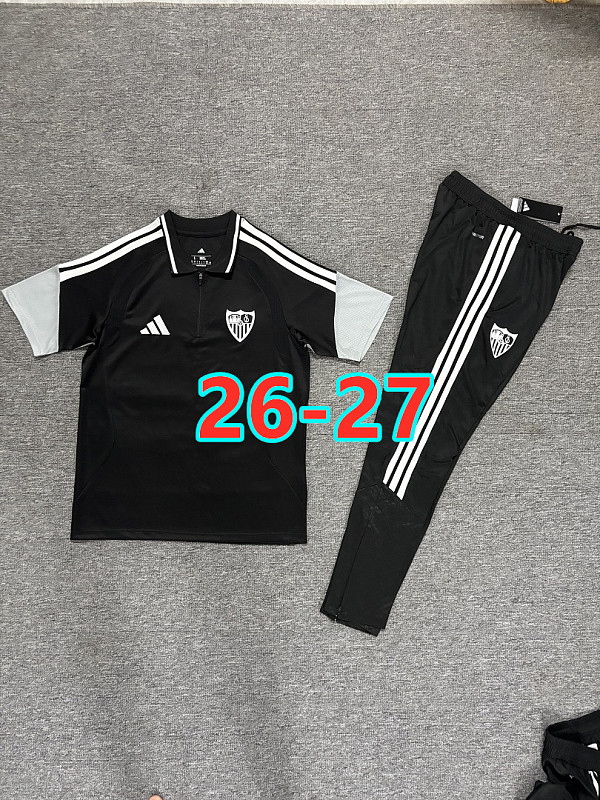 26-27 Sevilla Polo Short Sleeve+pants Tracksuit Kit S-3XL Polo