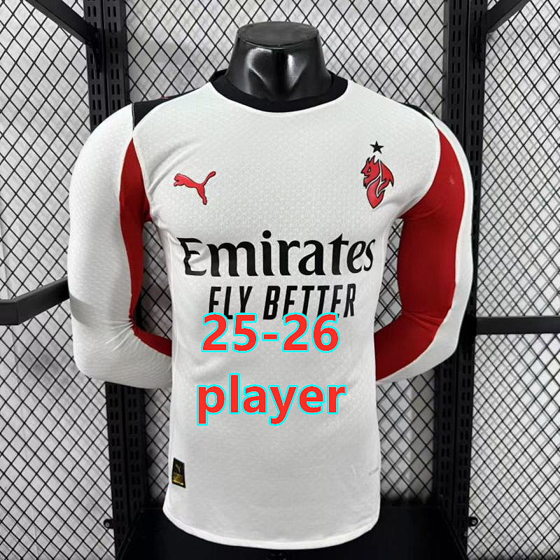 25-26 AC Milan Away Player Long Jersey S-3XL AC