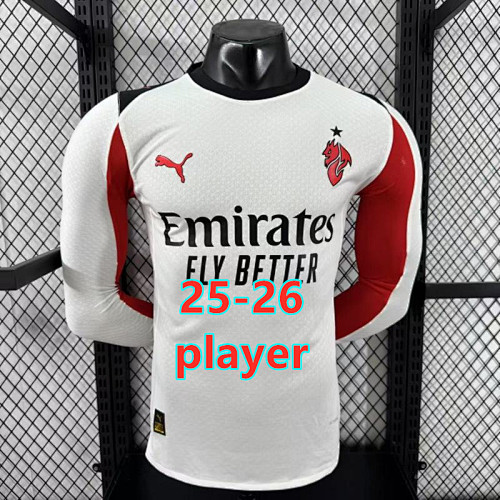 25-26 AC Milan Away Player Long Jersey S-3XL AC