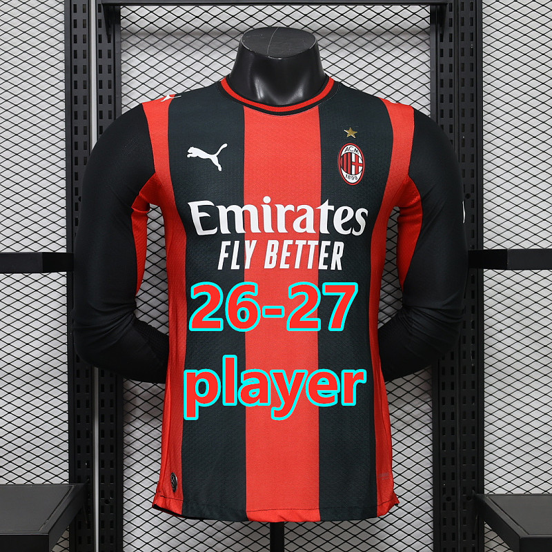 26-27 AC Milan Home Player Long Jersey S-2XL AC