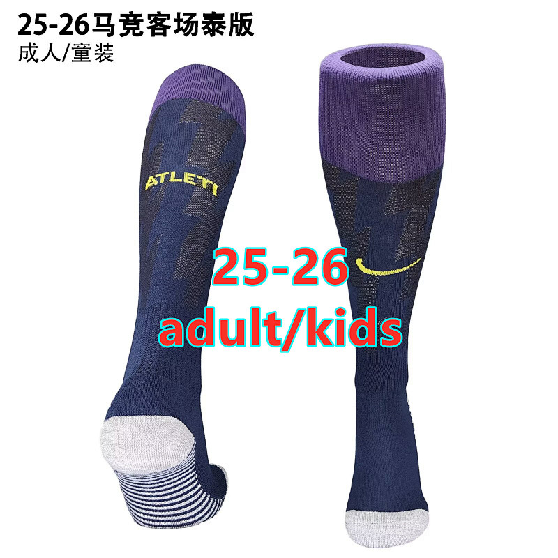 25-26 Atletico Madrid Adult Kids Away Socks