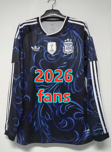 Argentina Away Fans Long 2 Teams Jersey S-4XL 2