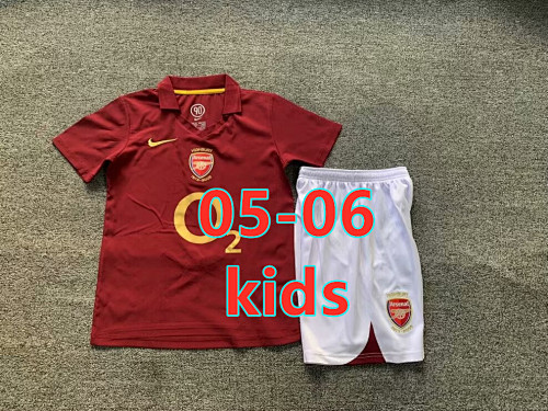 05-06 Arsenal Home Retro Kids Jersey+shorts Kit 16 -28
