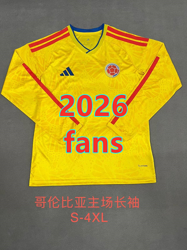 Colombia Home Fans Version Long Jersey S-4XL