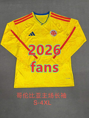 Colombia Home Fans Version Long Jersey S-4XL