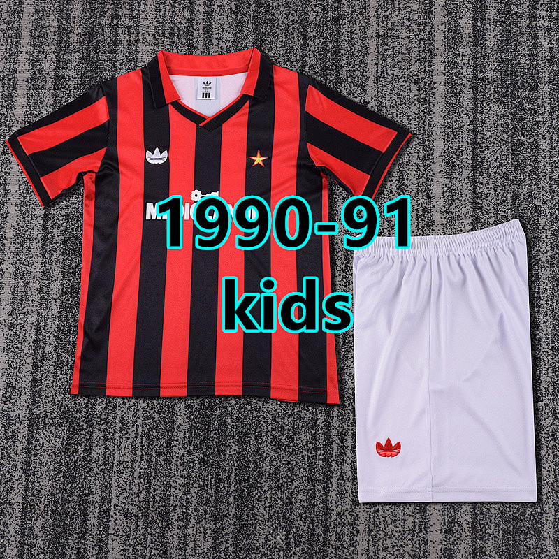 AC Milan Home Retro Kids Jersey+shorts Kit 16 -28 AC