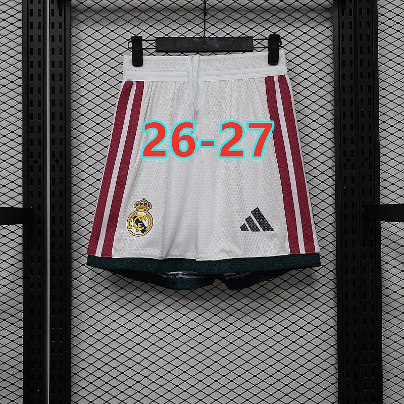 26-27 Real Madrid Home Player Version Shorts S-3XL