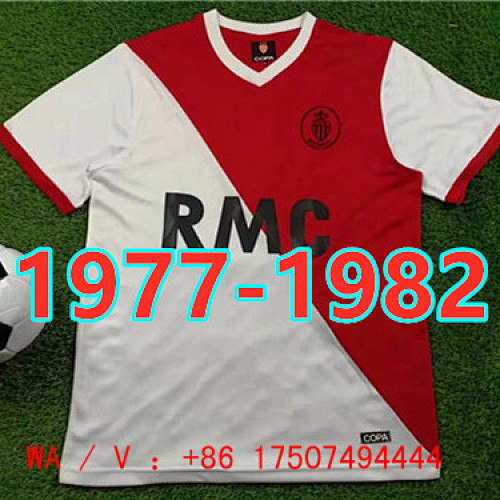 AS Monaco Retro TopThai Quality Home Jersey S-2XL