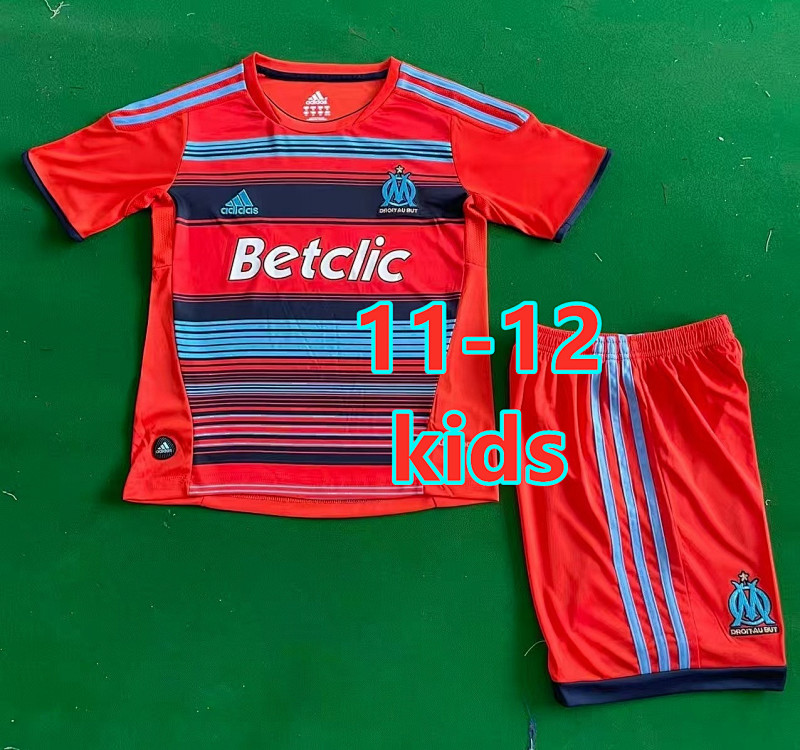 11-12 Marseille Away Retro Kids Jersey+shorts Kit 16 -28