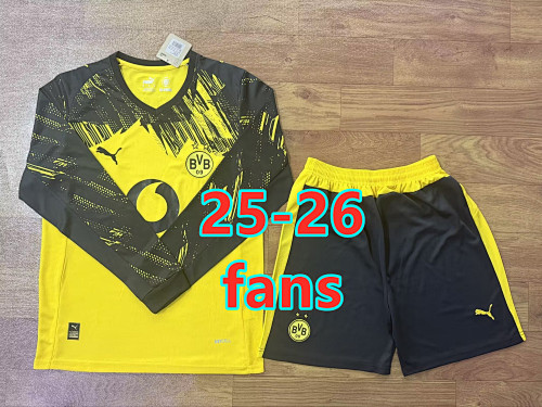 Fifa 25-26 Dortmund Home Fans Long Jersey+shorts Kit S-2XL