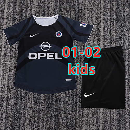 Balenciaga 01-02 Paris Psg Third Retro Kids Jersey+shorts Kit 16 -28