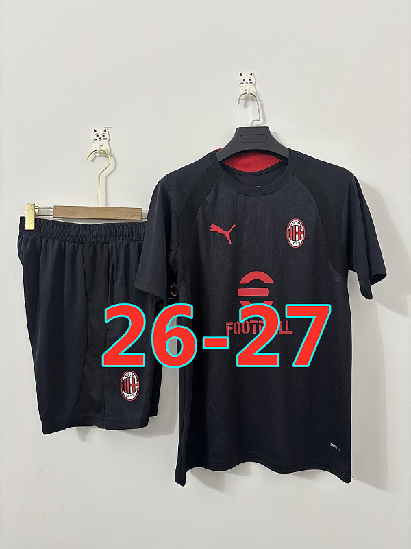 26-27 AC Milan Short Sleeve Tracksuit Kit S-3XL AC