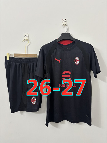 26-27 AC Milan Short Sleeve Tracksuit Kit S-3XL AC