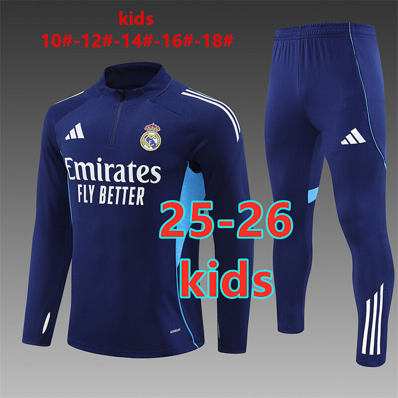 25-26 Real Madrid Kids Long Sleeve Tracksuit 10 -18