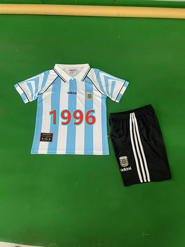 Argentina Home Retro Kids Jersey+shorts Kit 16 -28