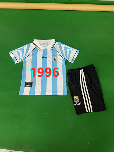 Argentina Home Retro Kids Jersey+shorts Kit 16 -28
