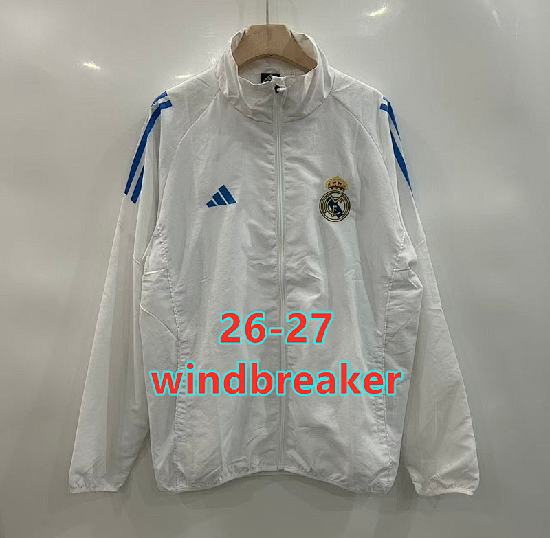 26-27 Real Madrid Embroidery Windbreaker S-2XL