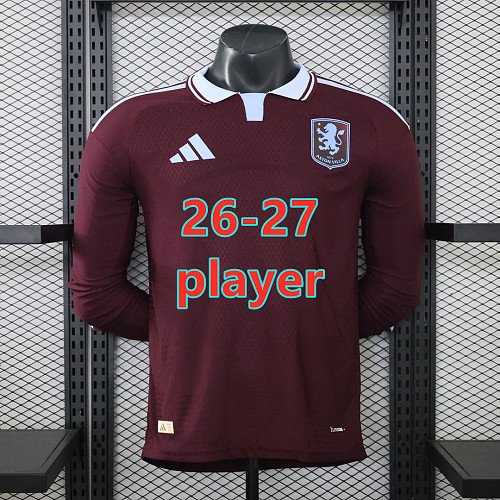 26-27 Aston Villa Home Player Long Sleeve Jersey S-2XL